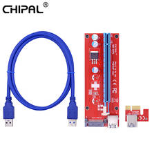 CHIPAL-Tarjeta elevadora VER007S PCI-E, 60CM, PCI Express, X1 a PCIE X16, extensor, Cable USB 3,0, 15Pin, SATA, alimentación para tarjeta gráfica, 10 Uds. 2024 - compra barato