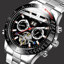 Мужские наручные часы из нержавеющей стали Flying Tourbillion, Мужские автоматические механические часы, Лидирующий бренд, роскошные мужские наручные часы 2024 - купить недорого