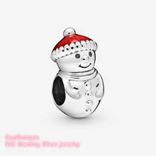 Winter 100% 925 Sterling Silver Snowman and Santa Hat Charm beads Fits Original Pandora bracelets Jewelry Making 2024 - buy cheap