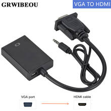 Grwibeou-Cable de audio vga a hdmi de 3,5mm, adaptador de 1080P vga a hdmi para PC, portátil a HDTV proyector ps4, convertidor de Audio y vídeo 2024 - compra barato
