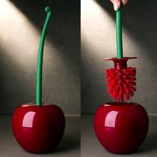 New Creative Lovely Cherry Shape Lavatory Brush Toilet Brush Bathroom Cleaning brush Holder Set Toilet Borstel Drop Shipping 2024 - buy cheap