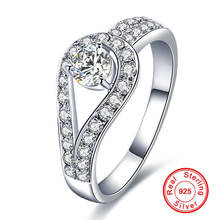 Женское регулируемое кольцо из серебра 100% пробы, с фианитом 2024 - купить недорого
