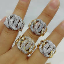 GODKI Luxury Link Chain Bold Rings with Zirconia Stones 2020 Women Engagement Party Jewelry High Quality 2024 - buy cheap