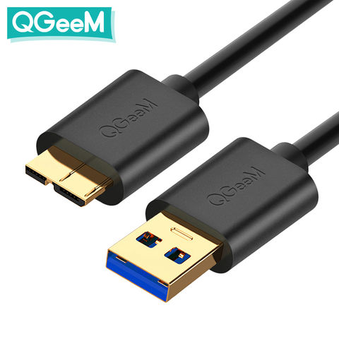 Кабель QGEEM Micro USB 3,0 тип A к Micro B кабель для внешнего жесткого диска HDD Samsung S5 Note3 USB HDD кабель для передачи данных 2022 - купить недорого