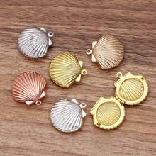 2pcs/lot 22*19mm Multicolor Shell Shaped Locket Pendant Findlings For DIY Accessories Jewelry Can Open Metal Locket Charms  0370 2024 - buy cheap