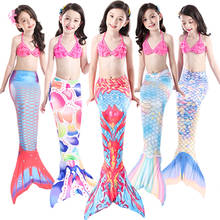 2021 Summer Kids Mermaid Bikini and Mermaid Tail Mermaid Swimsuit for Girls Kids Baby Girl Vacation Swimsuit Cosplay Costume 2024 - buy cheap