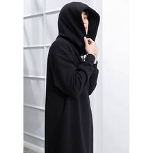 Long men in winter over-the-knee cashmere thick winter wear hooded jacket loose fashion thick jacket 2024 - buy cheap