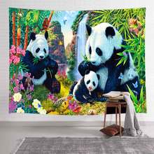 Simornamental-tapeçaria de panda tropical, selva, floresta, parede, tapeçaria suspensa para sala de estar, quarto, dormitórios, decoração caseira, cobertor 2024 - compre barato