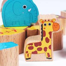 Wooden Cartoon Fruit Animal Lacing Threading Beads Baby Early Education Intelligence Development Kids Toy 2024 - buy cheap