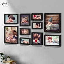Marcos de fotos de madera Natural para colgar en la pared, marco de fotos de Arte de pared para decoración del hogar, 10 unids/set por juego 2024 - compra barato