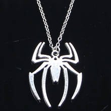 Colar com pingente aranha de halloween, colar 38x29mm, feminino, masculino, joia gargantilha 2024 - compre barato