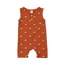 0-24M  Newborn Sleeveless Romper  Baby Sun Print Round Neck Button Romper with Pocket 2024 - buy cheap