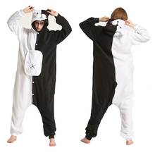 Pijama manga longa com capuz urso kigurumi, peça única para homens e mulheres 2024 - compre barato