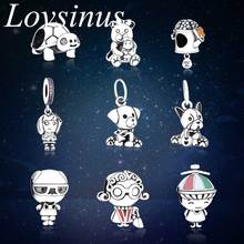 Fit Original Europe Charm Bracelet DIY Jewelry 2019 Summer Collection Bulldog Puppy Charm 925 Sterling Silver Old Lady Man Bead 2024 - buy cheap