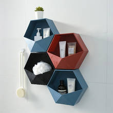 Living Room wall-mounted Wall Decoration Bathroom  Geometric Shelf Living Room Decoration Hexagon Storage Rack  shelf organizer 2024 - buy cheap