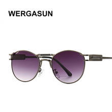 WERGASUN Round Sunglasses Women Brand Designer Sun Glasses for Women Alloy Mirror Sunglasses Female Oculos De Sol 2024 - buy cheap