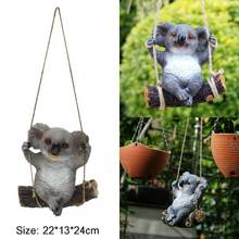 Lovely Swinging Koala Bear Miniaturas Hanging Statue Outdoor Figurines for Patio Yard Christmas Garden Decoration Garden Statues 2024 - buy cheap