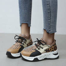 Moda primavera impressão leopardo tênis feminino coreano rendas até preto tênis respirável andando deslizamento em sapatos casuais mulher 2024 - compre barato