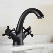 Vidric Antique Faucet  Hot and Cold Water Crane Bronze Brushed Sink Faucet Black Bathroom Swan Vintage Basin Sink Mixer Crane 74 2024 - buy cheap