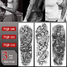 3 pcs/lot Large Arm Sleeve Old School Flash Arm Waterproof Temporary Tattoo Stickers Full Arm Fake Tattoos For Men Women 2024 - buy cheap