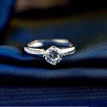 Anéis de prata esterlina 925 pura femininos, joia de aniversário, noiva e casamento, presente para meninas 2024 - compre barato