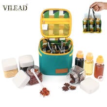 Vilead panelas de acampamento ao ar livre, recipiente de armazenamento, conjunto portátil para tempero, garrafa para churrasco, piquenique, cozinha ao ar livre 2024 - compre barato