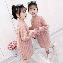 2020 Autumn Winter Fashion Kids Baby Girls Solid Sweaters Casual Toddler Pullovers Long Tops Turtleneck Warm Knitting Tops K214 2024 - buy cheap