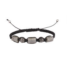 Pulsera de macramé unisex, joyería hecha a mano, natural, gris, gris-azul, labradorita, cuentas de piedra semipreciosa, ajustable 2024 - compra barato