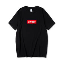 T-shirt Men Harajuku Fashion Hip Hop T-Shirt unisex Crewneck Casual Cotton TShirts Savage Letter Print Short Sleeve Tees Tops 2024 - buy cheap