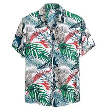 Mens Ethnic Short Sleeve Cotton Linen Print men t Hawaiian Shirt Blouse Loose beach causal shirts retro shirt men clothes 2024 - buy cheap