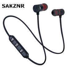 Sports Bluetooth Earphone Neckband Magnetic Wireless earphones Stereo Earbuds Metal Case Music Headphones With Mic For Phones 2024 - buy cheap