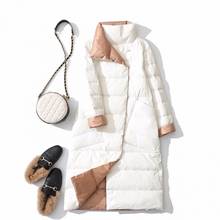 2020 jaqueta de inverno para mulheres, casaco tipo duck down e parca longo de neve com dupla face, feminino, vestuário de marca 2024 - compre barato