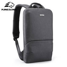 Kingsons-Mochila delgada para ordenador portátil de 15,6 pulgadas para hombre, morral con carga USB a prueba de salpicaduras, Mochila escolar para adolescentes, Mochila de negocios ultrafina 2024 - compra barato