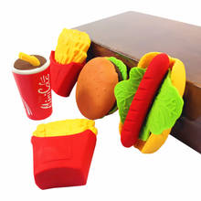 48pcs/lot Mini Cake Hamburger Food Drink Coke Eraser Stationery School Office Erase Supplies Kids Gift 2024 - buy cheap