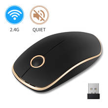 Ratón inalámbrico para ordenador de 2,4g, Mouse silencioso de rueda redonda dorada y negra, Mouse de oficina Simple y a la moda para PC y portátil 2024 - compra barato