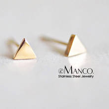 eManco 316L Stainless Steel Stud Earrings for women Minimalist Triangl Small Stud Gold Color Earrings 2024 - buy cheap