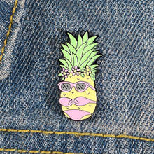 Miss Pineapple Brooch Bikini Fruit Shirt Pins Metal Badges Broches for Women Badge Pines Metalicos Brosche Jewelry Accessories 2024 - buy cheap