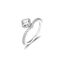 Quadrado cintilante wishbone anel de jóias 925 prata esterlina anéis femininos para mulheres moda estilo anéis de casamento jóias presentes da menina 2024 - compre barato