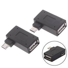 Micro adaptador USB 2,0 hembra a macho Micro OTG puerto de fuente de alimentación 90 grados en ángulo recto adaptadores USB OTG 2024 - compra barato