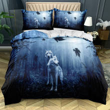 3D White Duvet Cover Sets Design Wolf Bed Linens Pillow Shams 180*200cm Full Twin Double Single Queen Size Animal Bedclothes 2024 - buy cheap