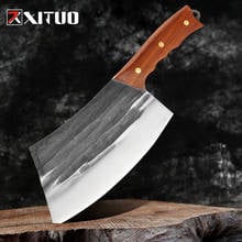 XITUO-cuchillo de cocina forjado a mano, de acero inoxidable, para Chef, picadora, mango de madera, cuchillo de carnicero 2024 - compra barato