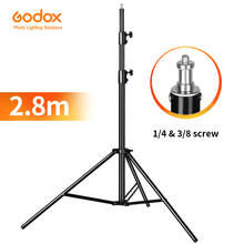 Godox 280 см 2,8 м сверхмощный студийный светильник для видеостудии штатив подставка с 1/4 "винтом для софтбокса держатель лампы светодиодный светильник вспышка 2024 - купить недорого