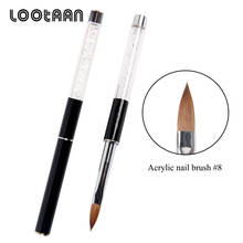 Lootaan 1 Pc #8 Acrylic Nail Art Brush Pure Kolinsky Sable Hair Manicure Art Tool Nail Art Painting Brush Pen Oval Hair 2024 - buy cheap