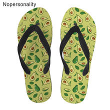 Nopersonality Women's Summer Beach Flip Flops Avocado Printed Female Ladies Flat Indoor Slipper Soft Leisure Flipflop Sandals 2024 - buy cheap