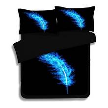 New HD 3d bedding Colored feathers Black White Tennis duvet cover bedding set queen 4PC adult Fitted/bed sheets king size 2024 - buy cheap
