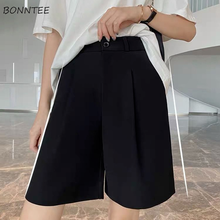 Pantalones De pierna ancha para Mujer, pantalón De verano, suelto, sencillo, BF, hasta la rodilla, informal, sólido, combina con todo, Moda minimalista, con bolsillos, suave 2024 - compra barato