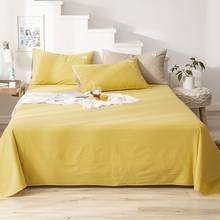 100% Cotton Thicken Bed Sheet Solid Color Flat Sheet 1pc Bed Sheet+ 2pcs Pillowcases Bedding Set Queen Twin Size Bed Sheet Set 2024 - buy cheap