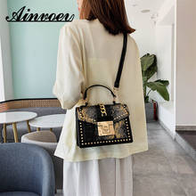 Ainvoev 2020 Leather New Trend Single Shoulder Diagonal Snake Pattern Personality Fashion Small Square Bag PU Female 2024 - buy cheap