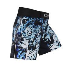 mma short Blue cheetah breathable fitness fierce fighting Tiger Muay Thai boxing shorts clothing kickboxing mma shorts sanda 2024 - buy cheap
