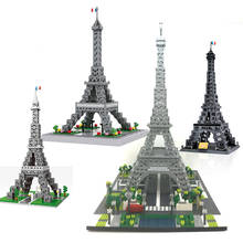 Conjunto de blocos de construção com arquitetura diamante da torre eiffel, frança, paris, modelo de miniaturas de construção, cidade, produto famoso 2024 - compre barato